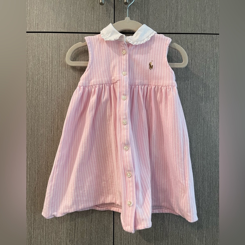 Ralph Lauren Pink and White Striped Dress